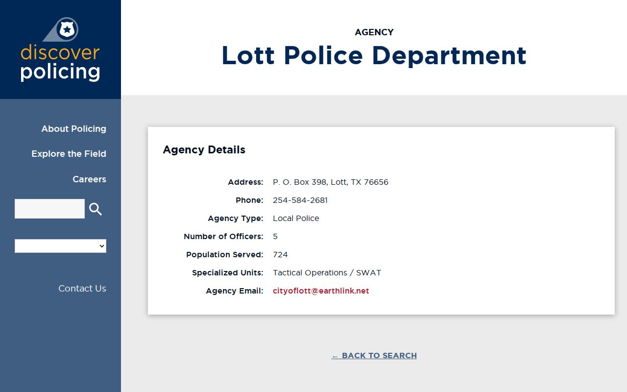 Lott police records and booking contact directory listing